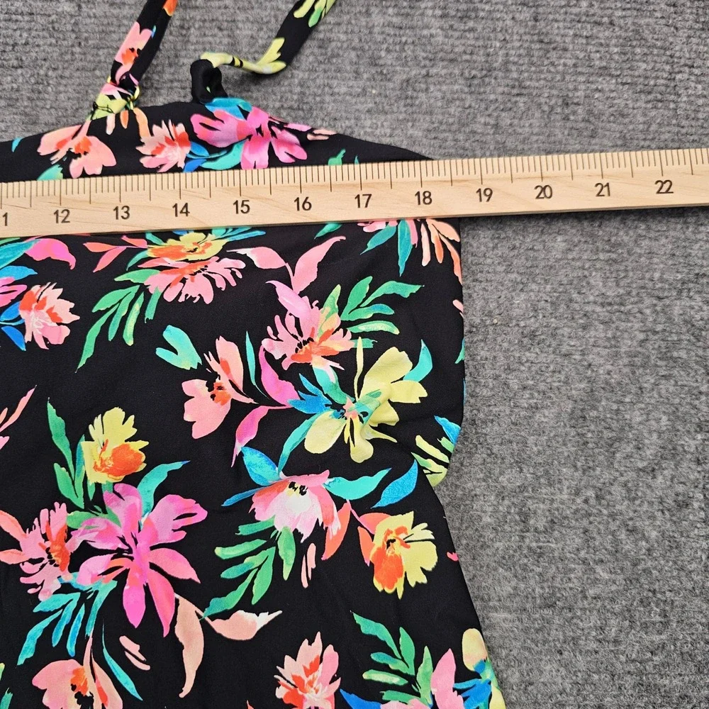 Island Escape Women‎ Tankini Top Underwire Floral Capetown Swimsuit Black 18W